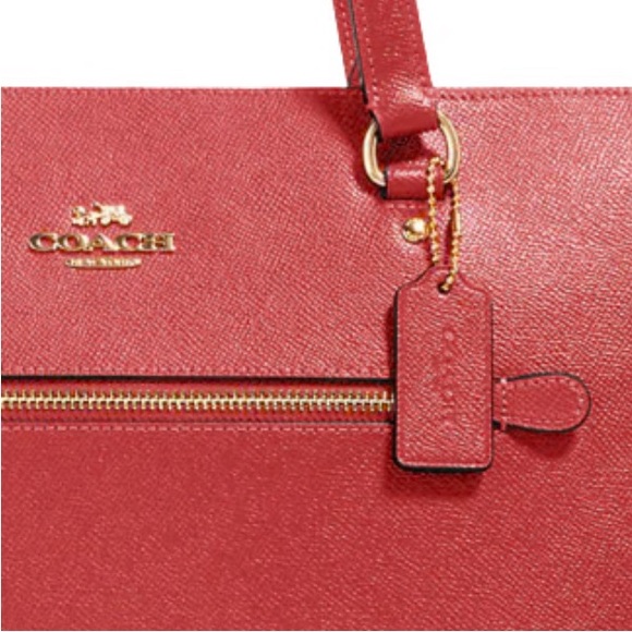 COACH  F79608 🧡💛POPPY💛🧡 CROSSGRAIN LEATHER GALLERY TOTE BAG 🌟EUC🌟 - Picture 14 of 17